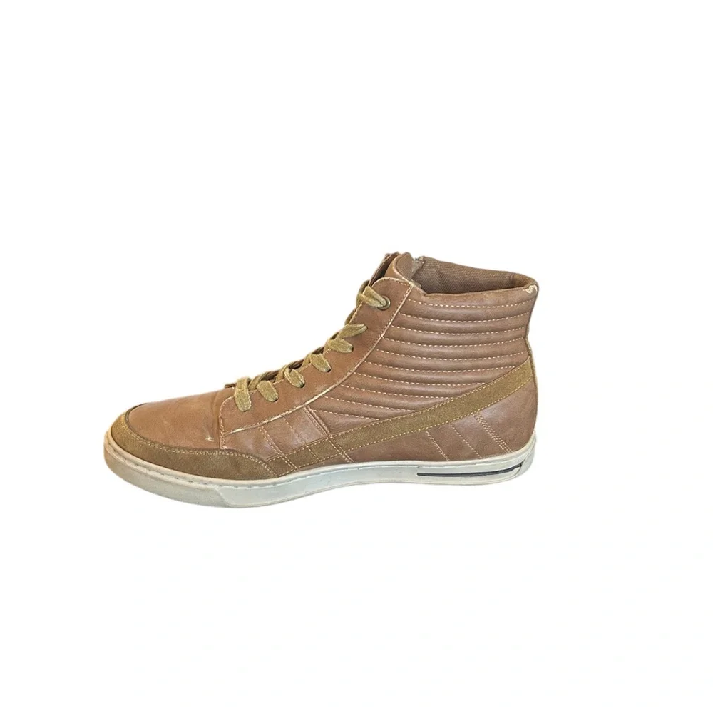 Steve Madden Men’s Trackurm High Top Leather Brown Shoes Size 10.5
